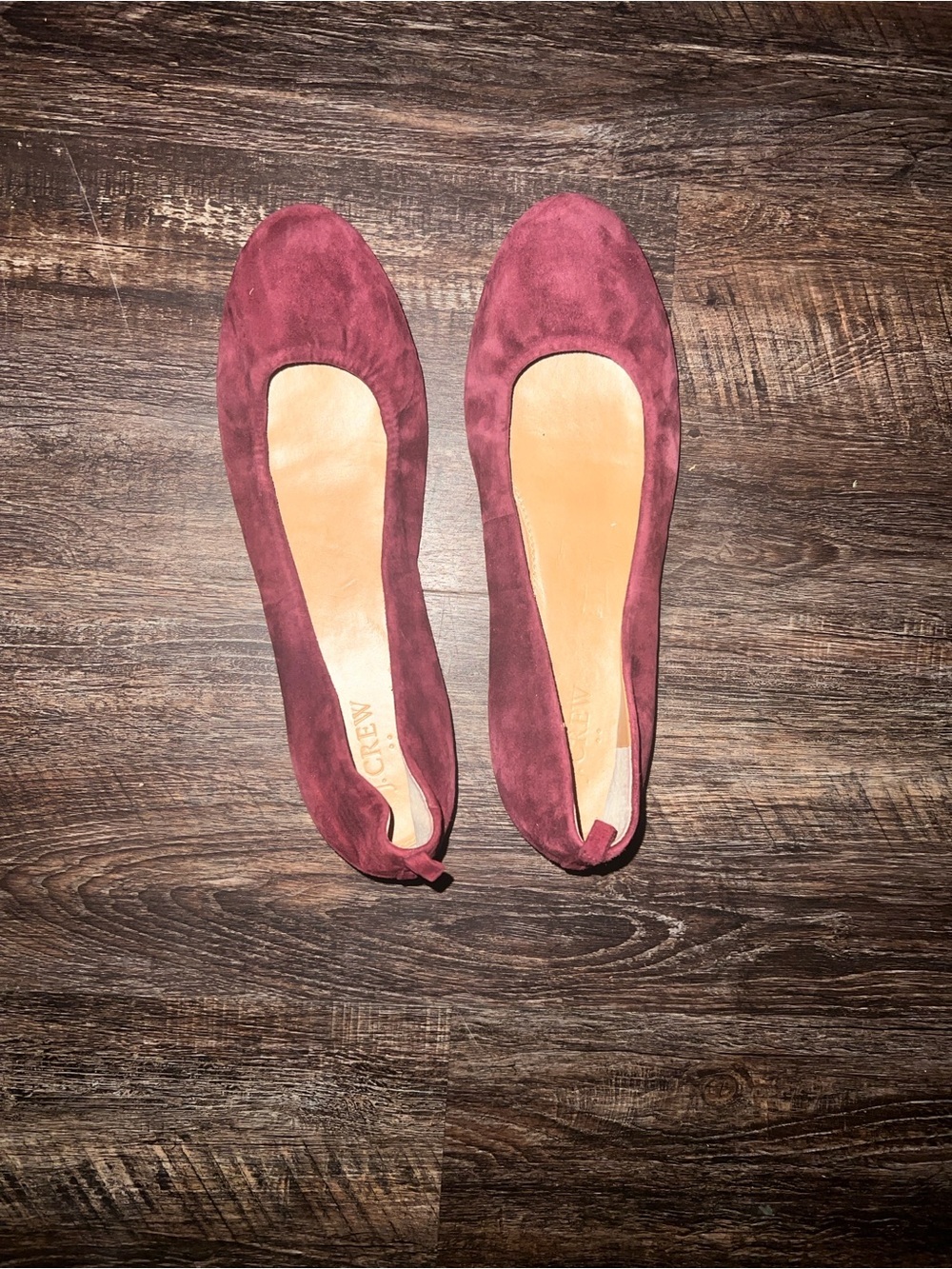 J. Crew Velvet Ballet Flats in Burgundy - Picture 2 of 4